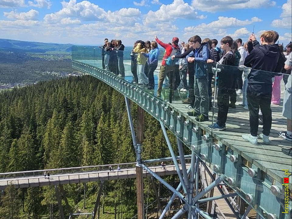 Na platformie widokowej SkyWalk w Poroninie